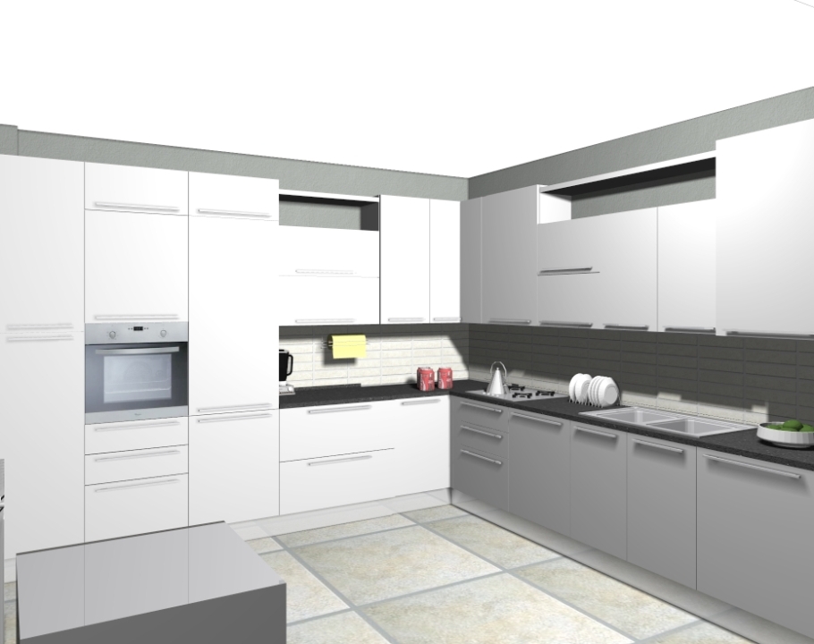 Cucina angolare Bianca 